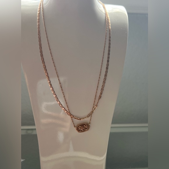 Kendra Scott Jewelry Kendra Scott Elisa Rose Gold Multi Strand Necklace In Rose Gold Drusy